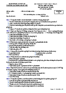 Đề thi kết thúc học phần Giáo dục công dân lớp 12 - Mã đề 132